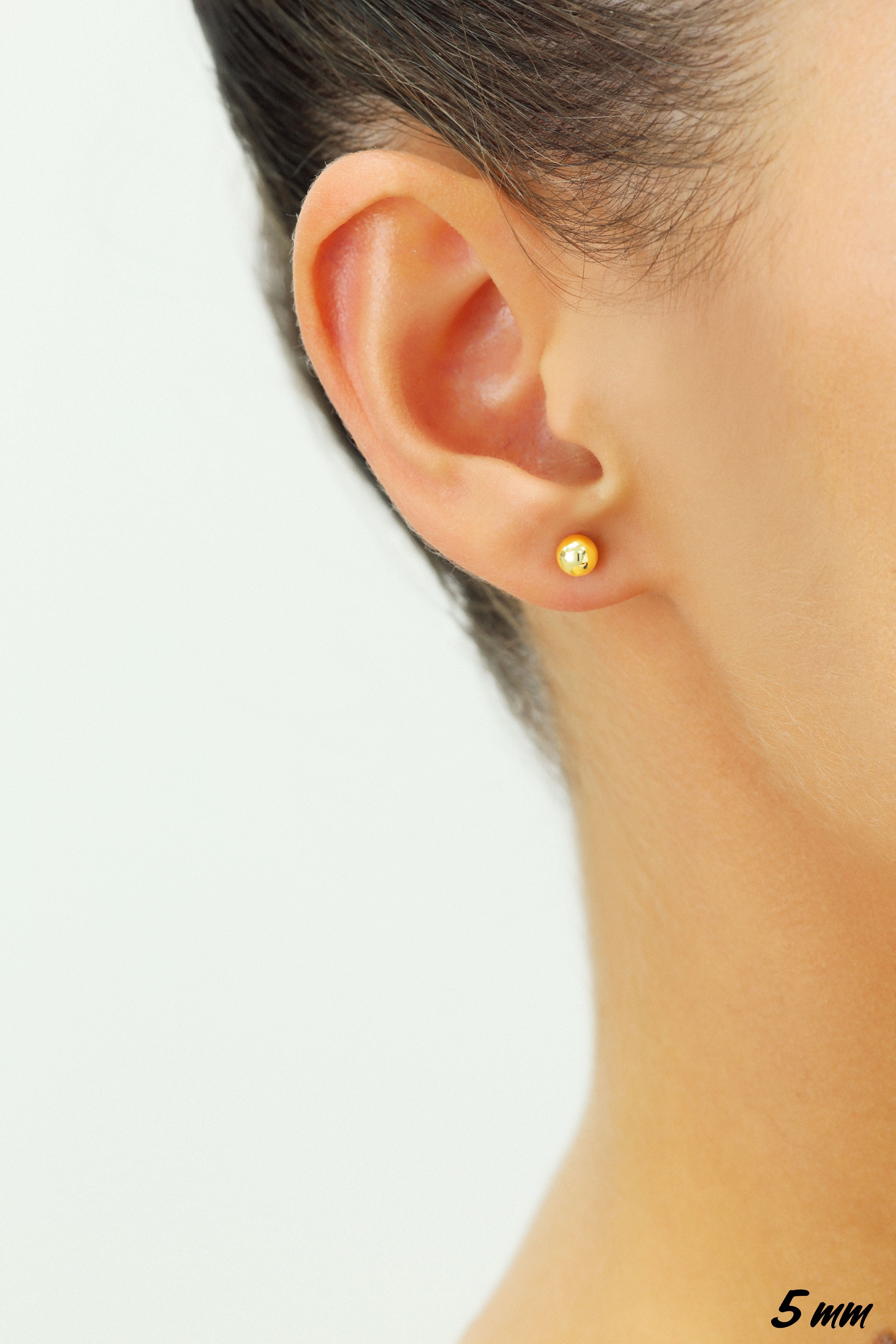 14k Yellow Gold Classic Ball Stud. Single Earring. Pushback (Unisex)