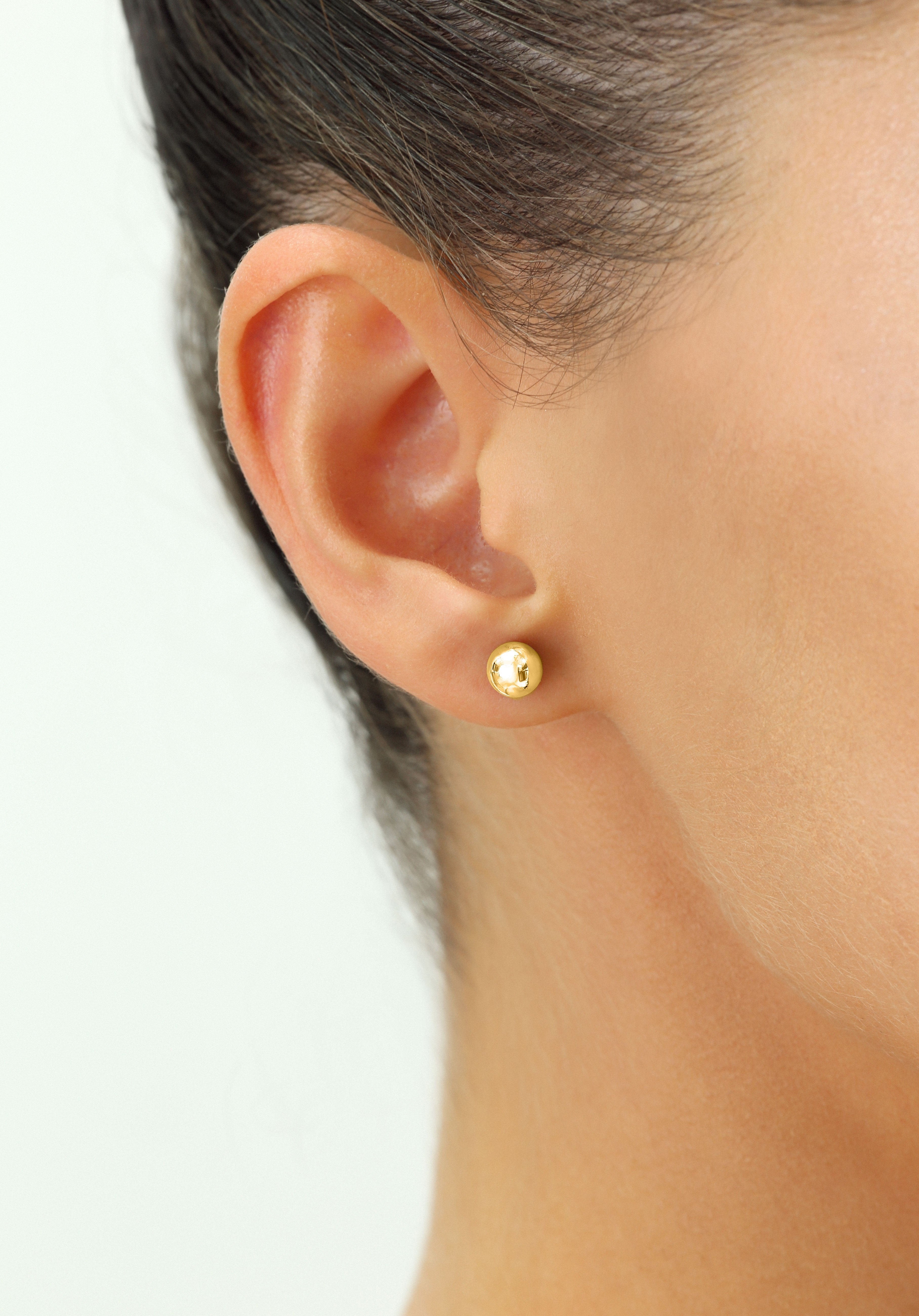 14k Yellow Gold Classic Ball Stud. Single Earring. Screwback (Unisex)