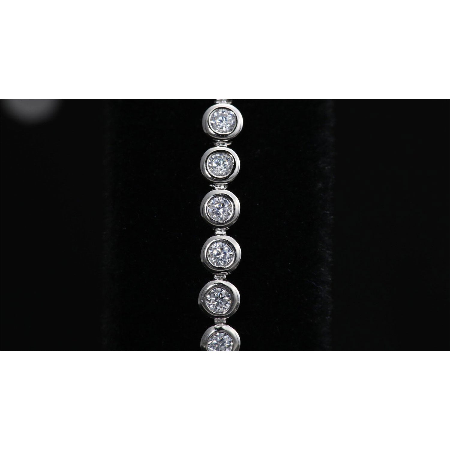 CZ Elegant Tennis Bracelet. Adjustable in Sterling Silver