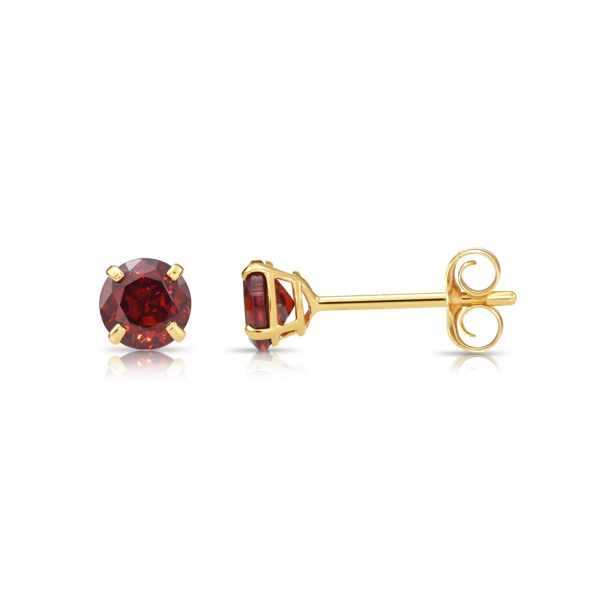 14k Yellow Gold Birthstone Solitaire Stud Earrings. 4mm