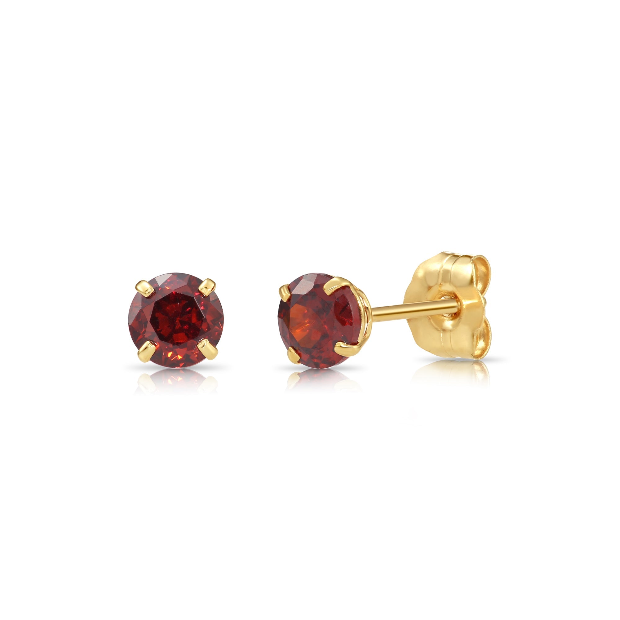 14k Yellow Gold Birthstone Solitaire Stud Earrings. 4mm