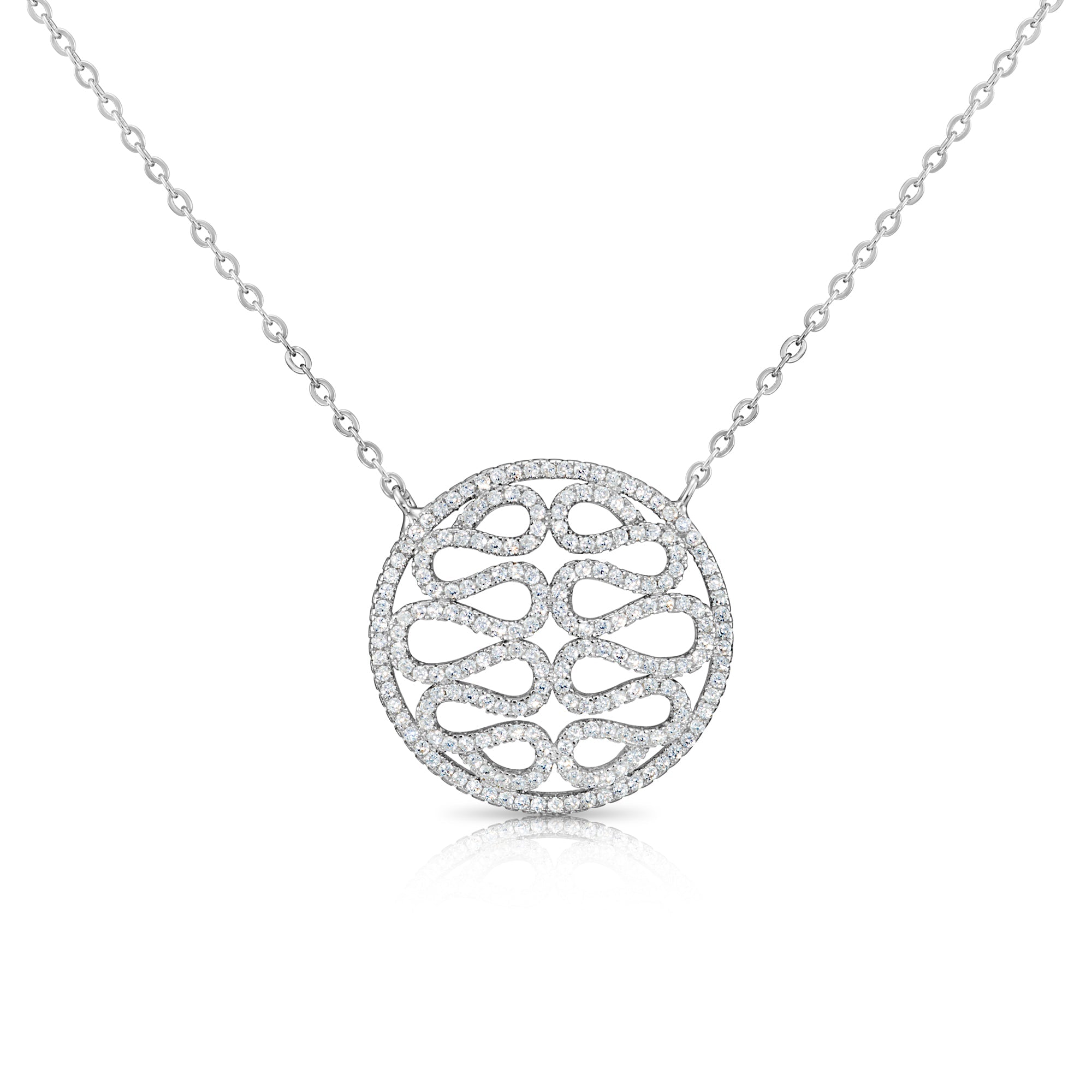 CZ Medallion Snake Necklace in