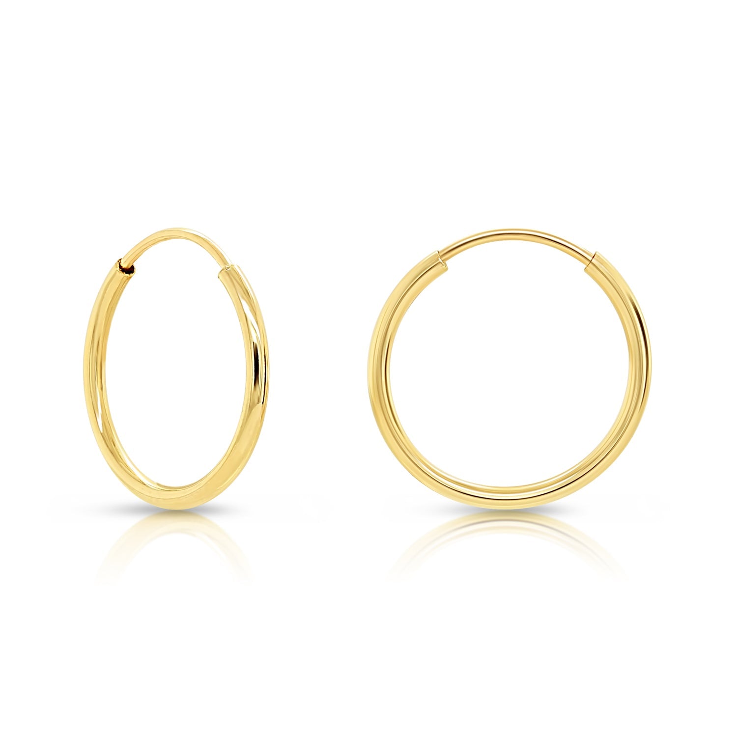 14k Yellow Gold Endless Hoop Earrings