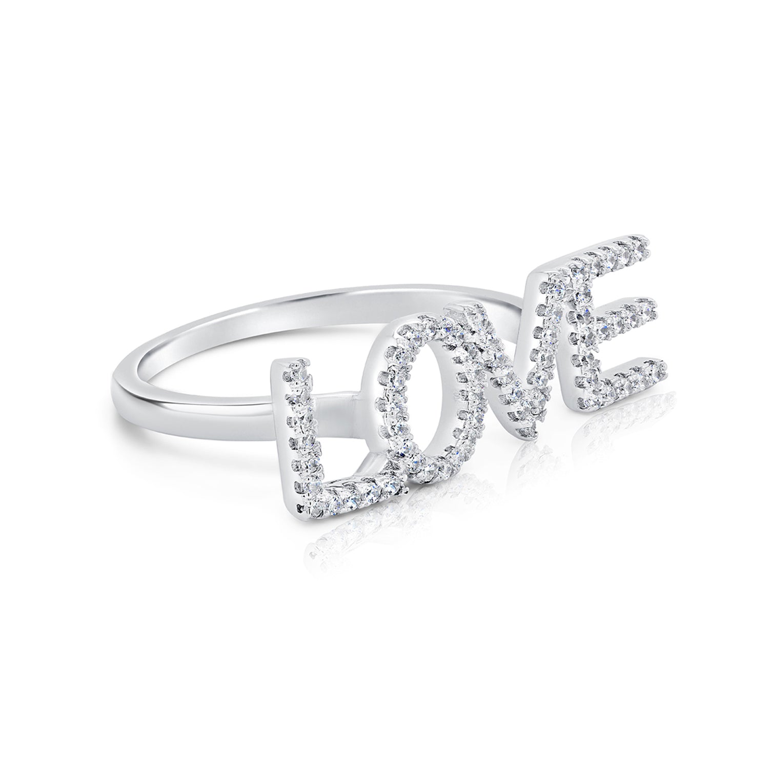 CZ LOVE Ring in Sterling Silver