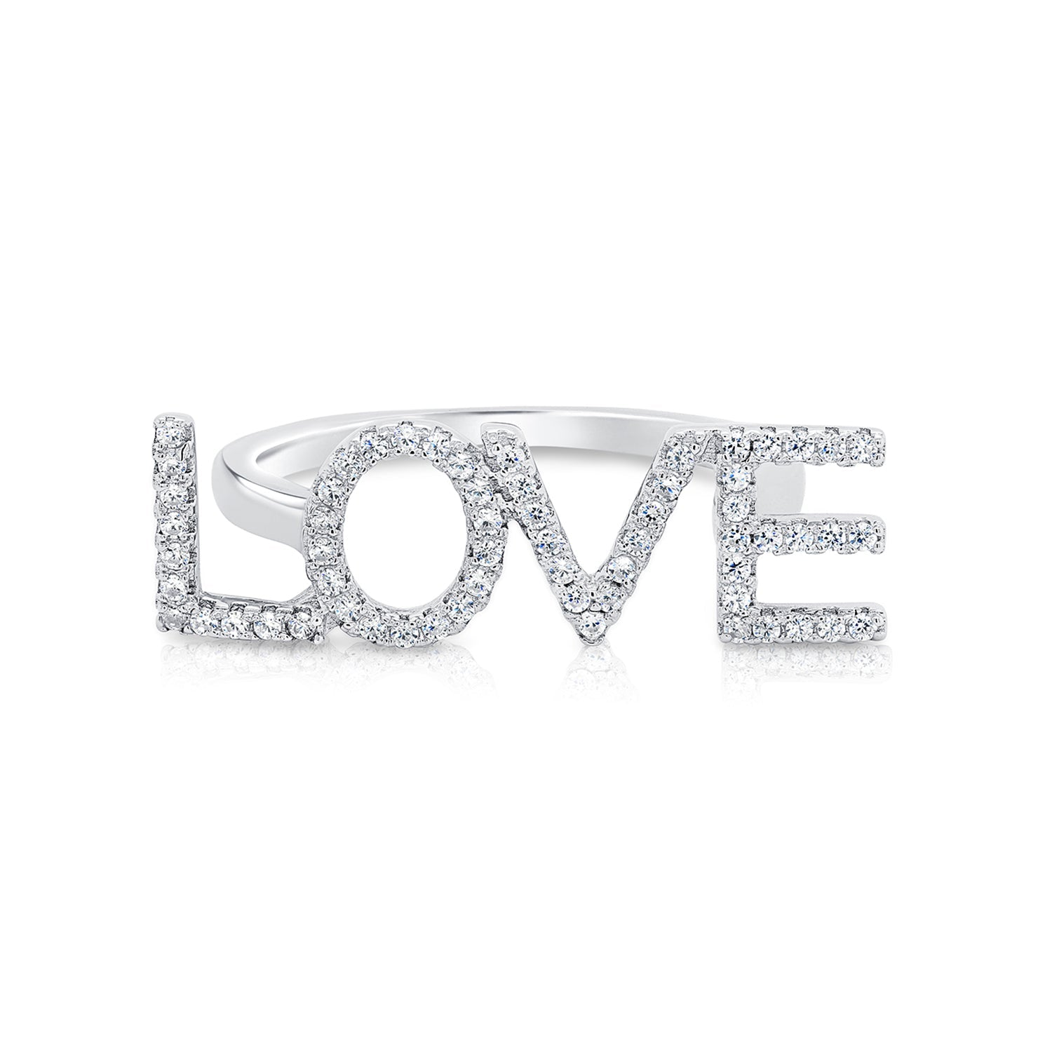 CZ LOVE Ring in Sterling Silver