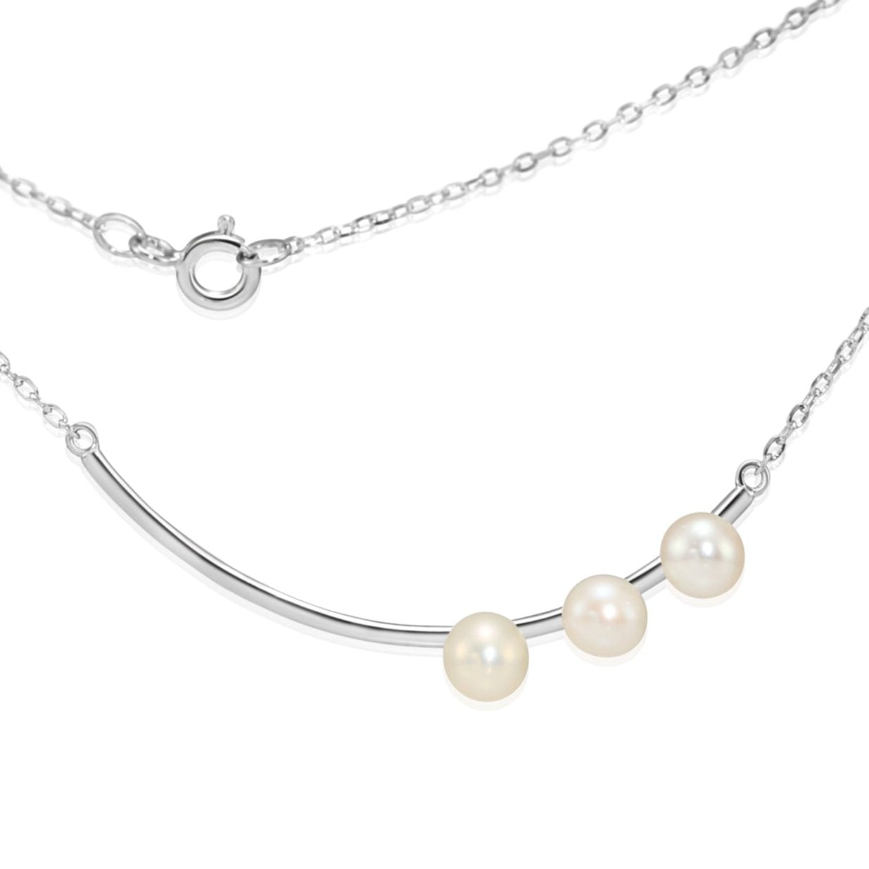 925 Sterling Silver Freshwater Pearl Necklace. 18 inch