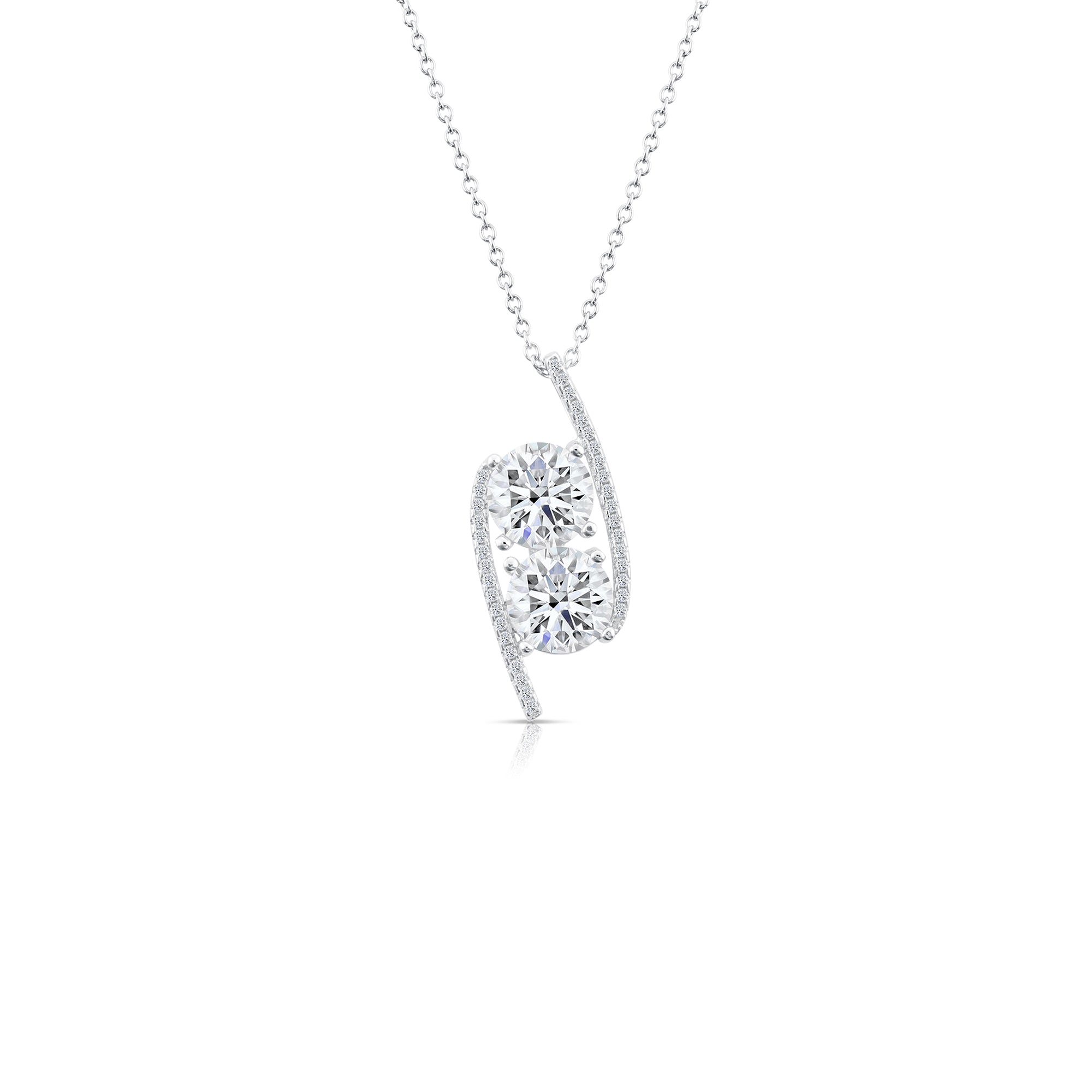 CZ Brilliant Infinity Charm Necklace in Sterling Silver