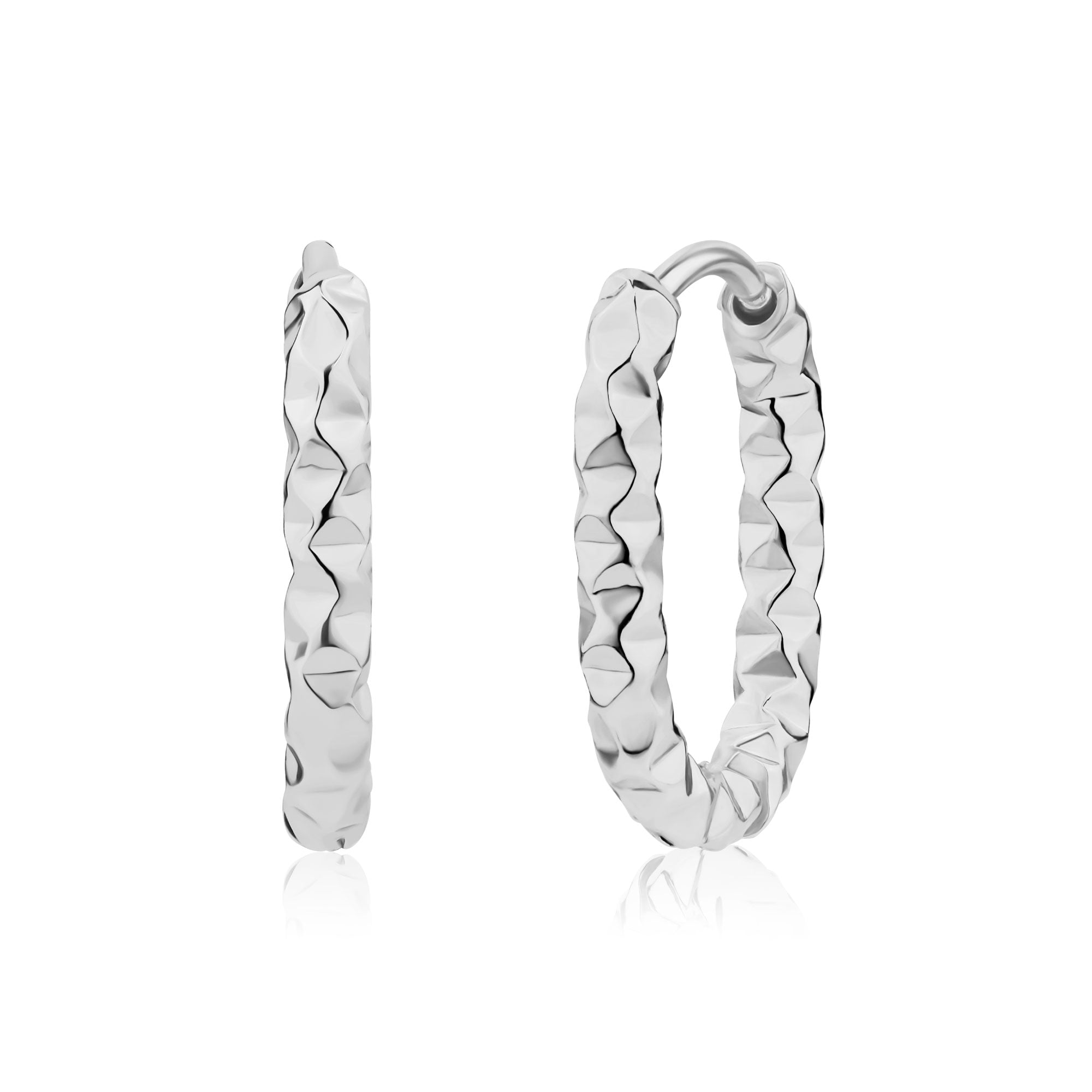 Rippled Texture Oval Hoops
