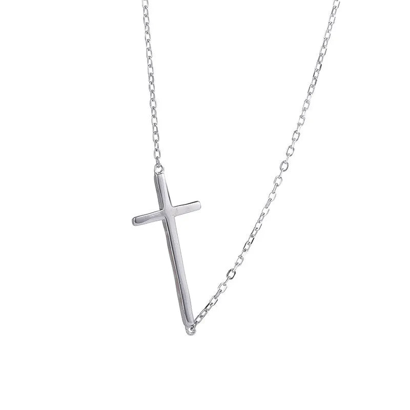 Sterling Silver Cross Choker Necklaces