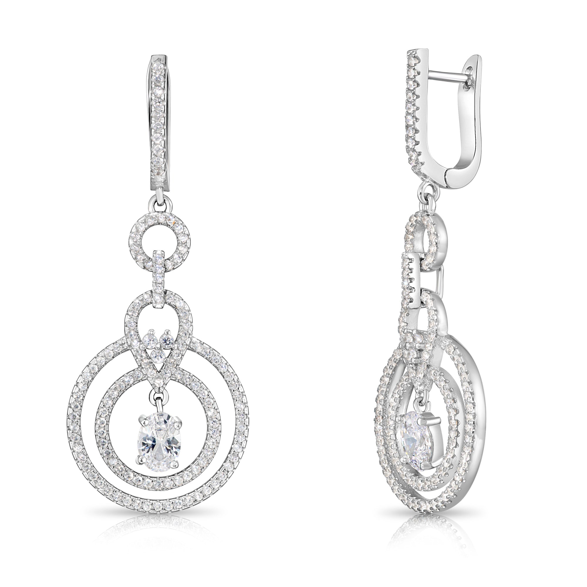 CZ Royal Teardrop Charm Necklace in