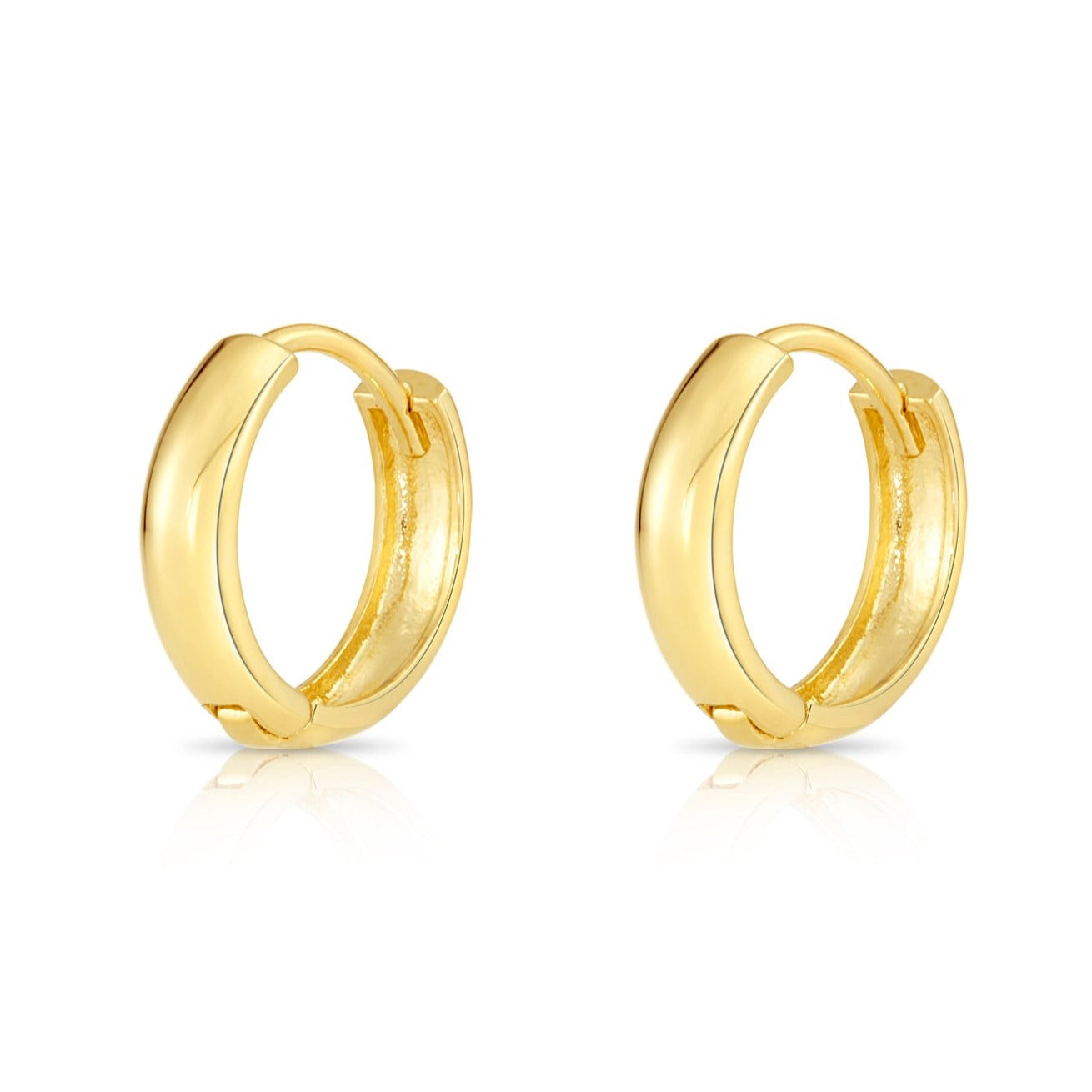 14k Gold Small Huggie Hoop Earrings