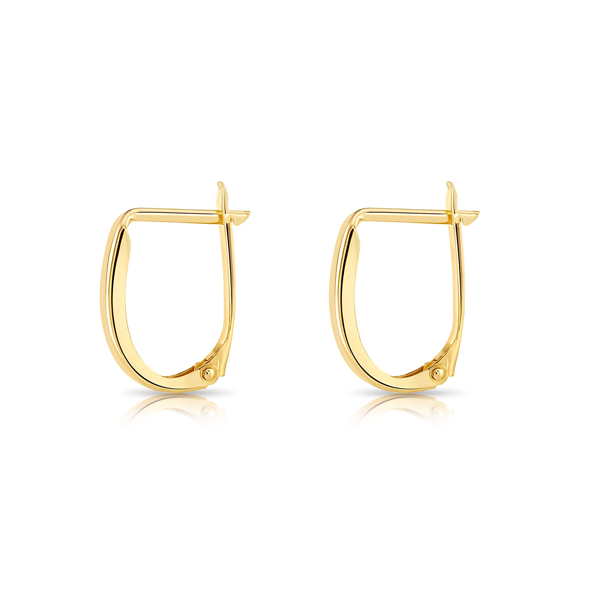 14K Yellow Gold Classic Huggie Hoop Earrings