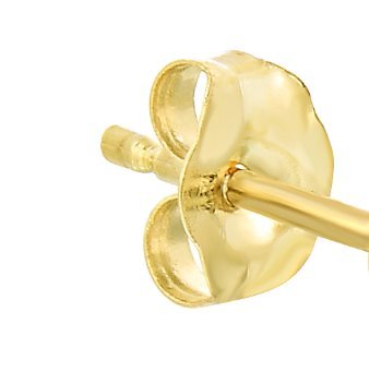 14k Yellow Gold Classic Solitaire Zirconia Stud. Single Earring. Pushback (Unisex)