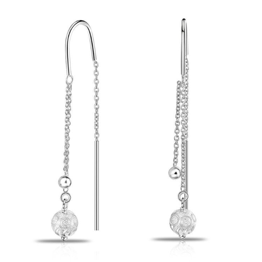 Ball Dangle Earrings in Sterling Silver