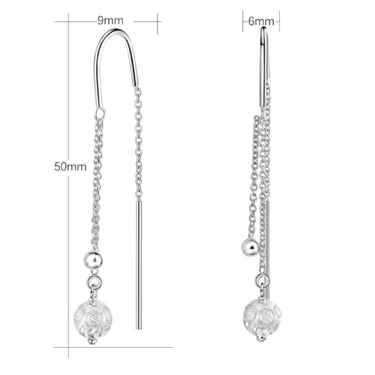 Ball Dangle Earrings in Sterling Silver