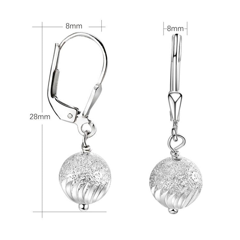 Dangle Ball Earrings. Custom Engraving in Sterling Silver