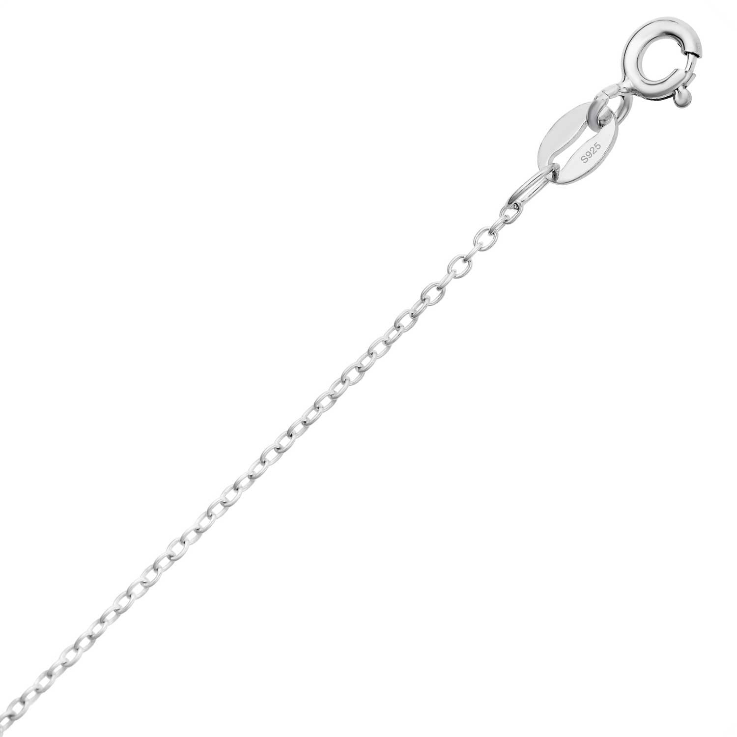 CZ Classic Solitaire Charm Necklace in Sterling Silver