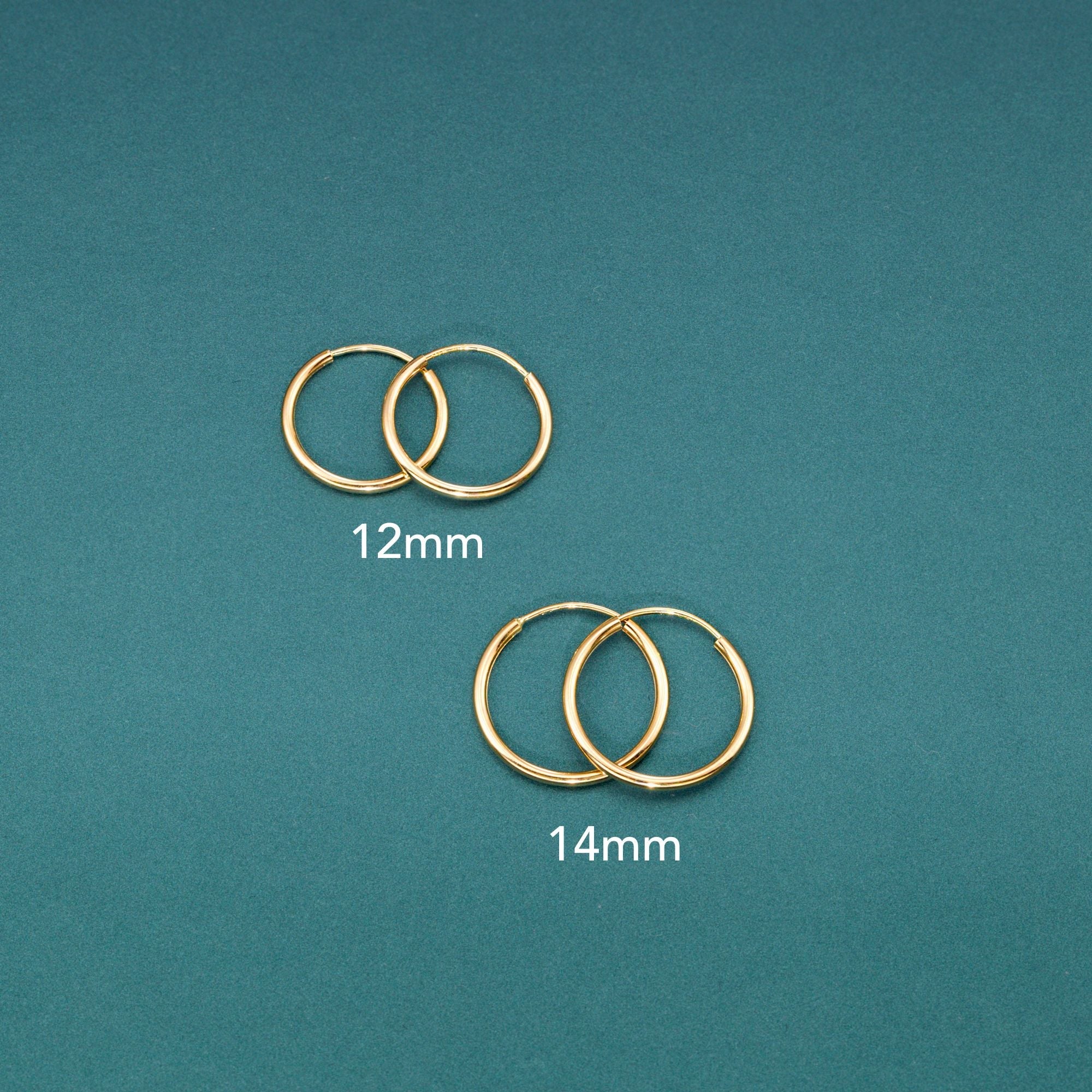 Bundle SET! 14k Gold Round Endless Hoop Earrings