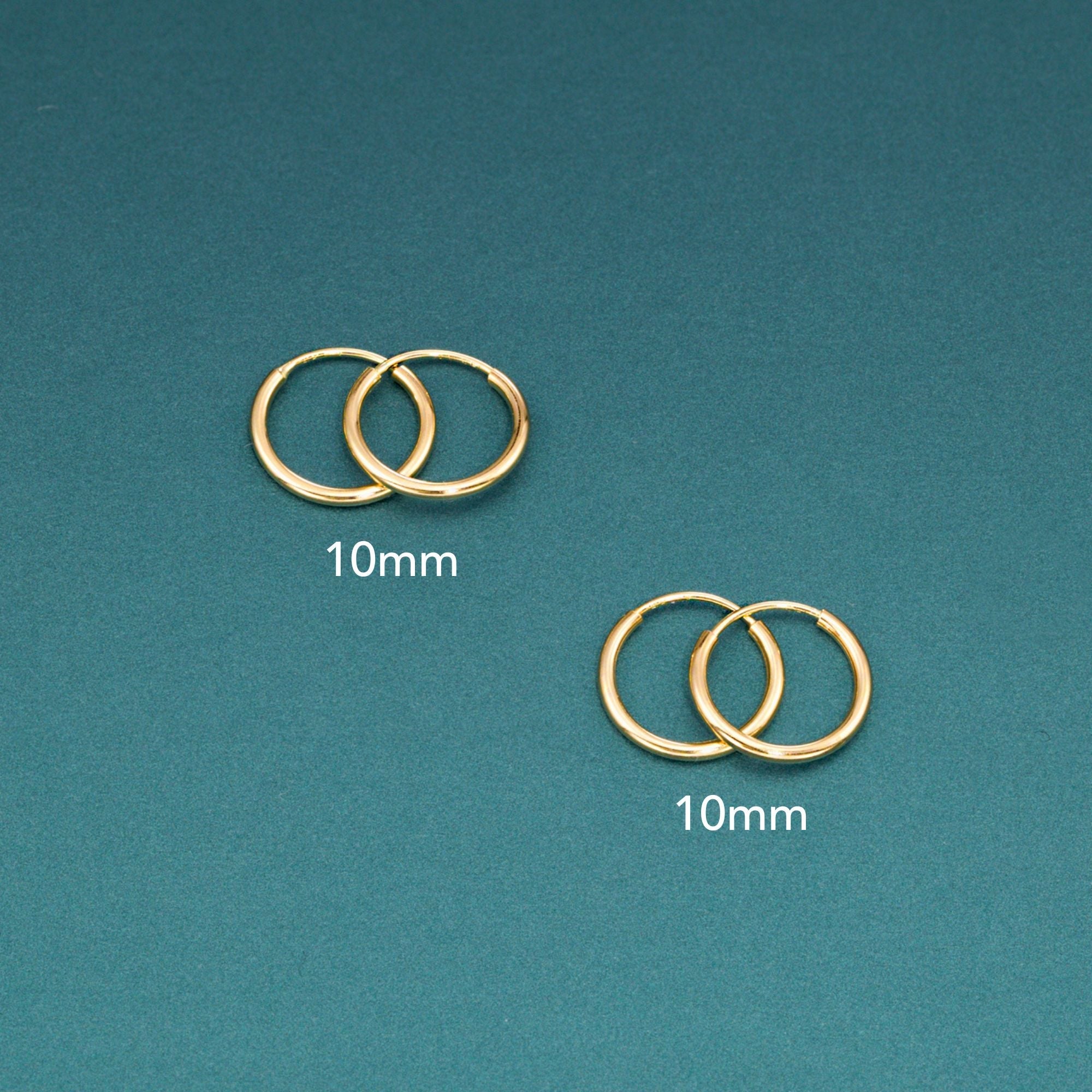 Bundle SET! 14k Gold Round Endless Hoop Earrings