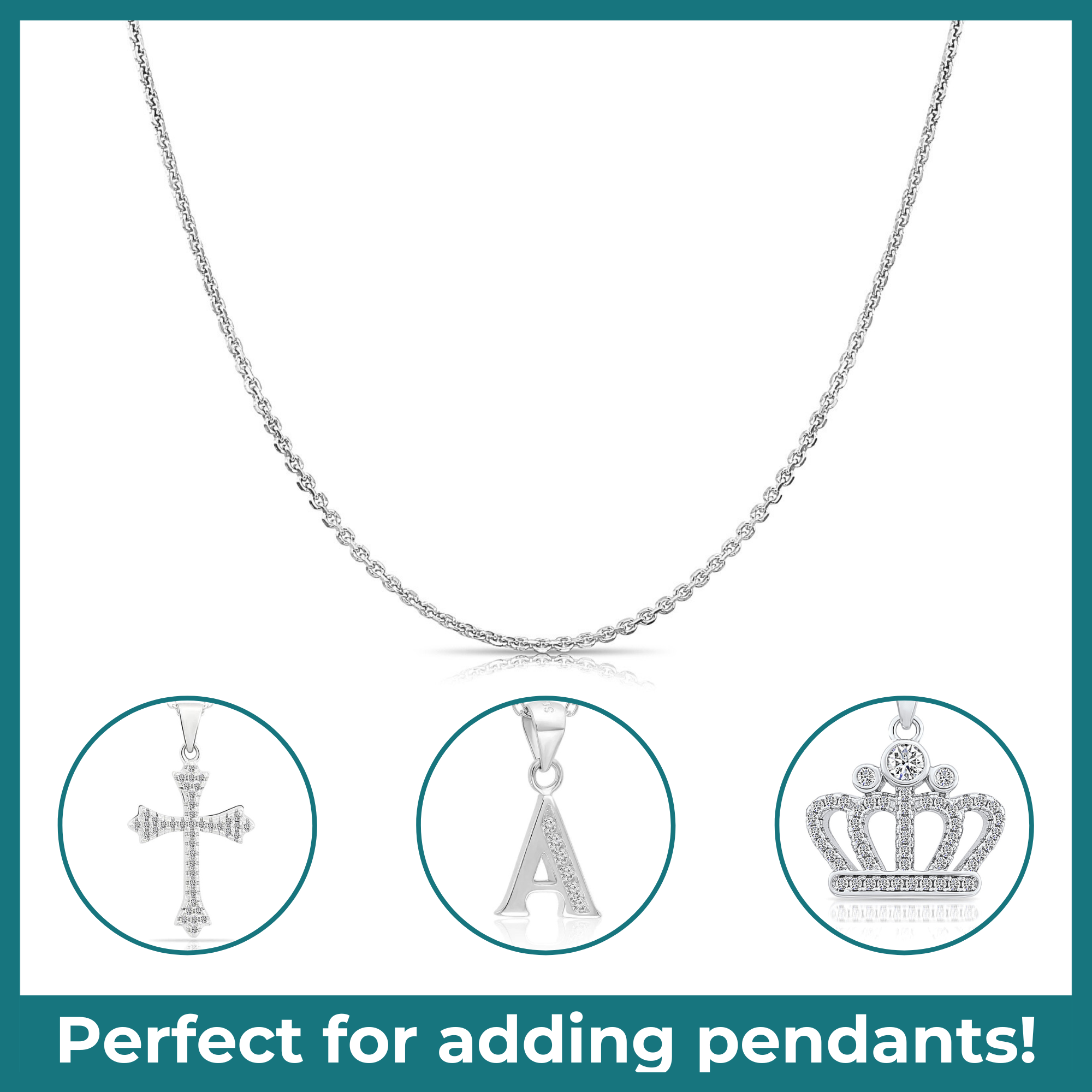 14k Gold Diamond Cut Cable Chain. Available in 14k Yellow Or White Gold. Pendant Chain Necklace